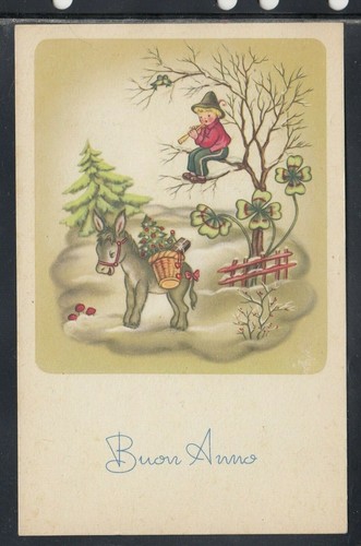 Cartolina buon anno bambino - cartolina,