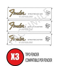3 DECAL TIPO FENDER STRATOCASTER  WHIT SINCRONIZED TREMOLO ACQUA SCIVOLO