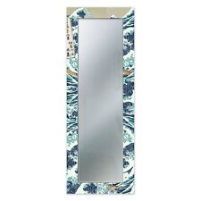 Specchio parete lungo modern THE GREAT WAVE OFF KANAGAWA 44x127 cornice stampata