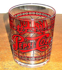 Bicchiere PEPSI COLA Stile Liberty anni 70/80 - Vintage da collezione