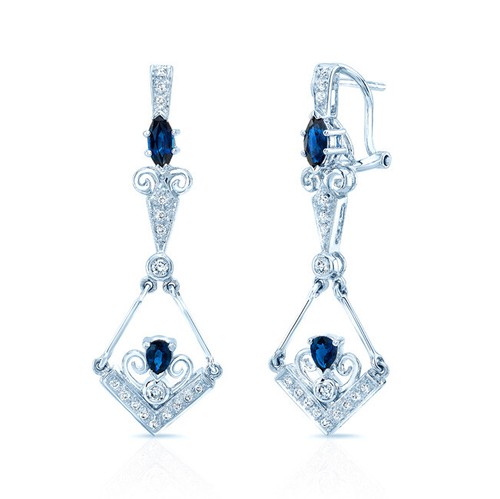 18k oro bianco blu zaffiro - 18k,