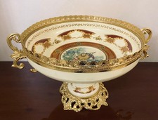 CENTROTAVOLA 'MASONI' IN CERAMICA E BAGNO ORO 24K