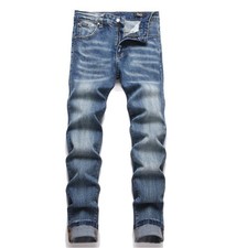 Jeans uomo blu denim gamba
