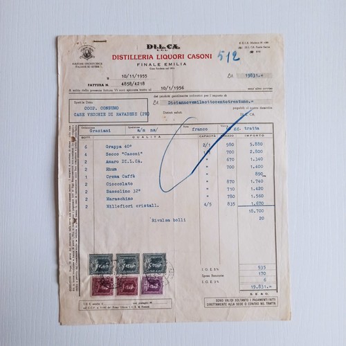 1956 ca distilleria - di., l.