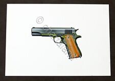 Militaria Armi Moderne - Pistola Beretta - Bozzetto originale a colori - RARO