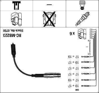 Cavo accensione ngk 758 - ngk,