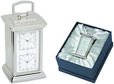 OROLOGIO TAVOLO SET UFFICIO 2 FUSI ORARI Cm.7x7,5H RIVESTITO ARGENTO 925% 078LB