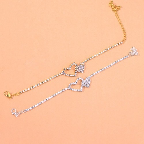 Collana piede cuore strass