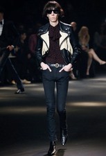 RARO jeans da passerella Saint Laurent By Hedi Slimane FW16 D10 denim orlo grezzo