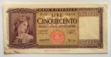 LIRE 500 Carta - Decr. 10/02 '48 e 9/02 '48 S116 068755 - difetto di stampa qSUP