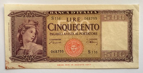 Lire 500 carta - carta, 10/02