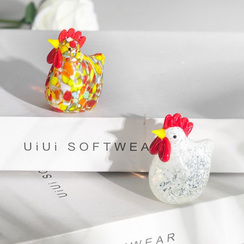 Set statuine pollo vetro - pollo,