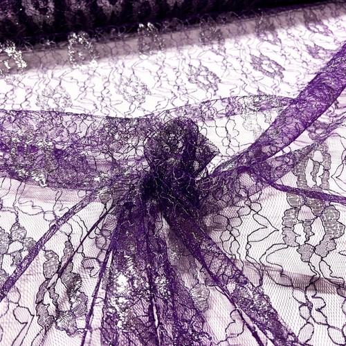 Tulle viola pizzo fiori