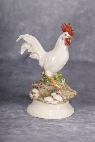 Statuina gallo porcellana