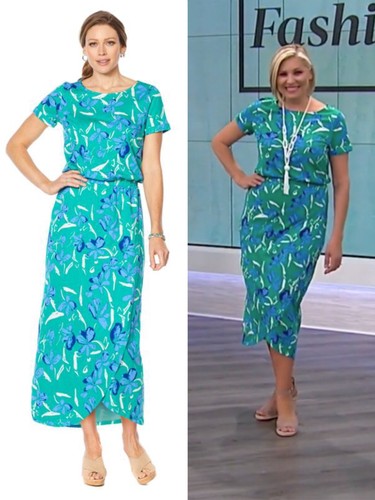 Abito donna vintage blu verde