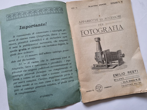 Catalogo fotografia 1908 - catalogo,