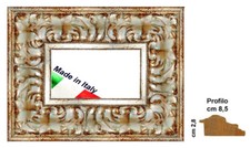 Cornice in legno Argento invecchiato intagliato per quadri,tele Spess. cm 8,5