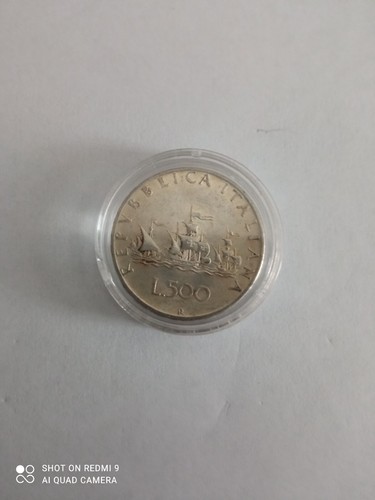 Moneta argento 500 lire - moneta,