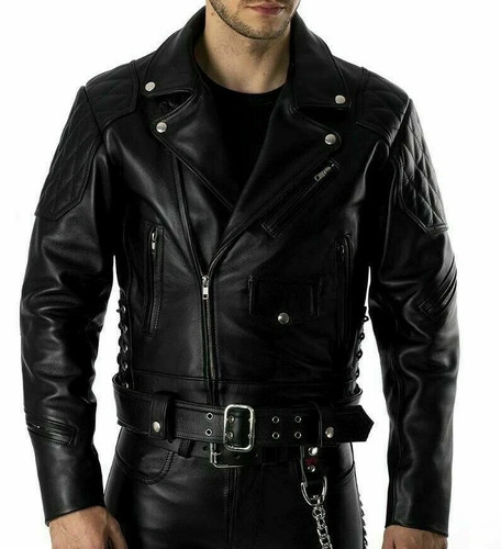 Giacca biker uomo 100 - %, vera