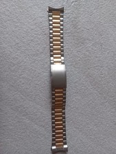 Bracciale nuovo in acciaio e oro ansa curva da 18 mm lunghezza 16 cm 
