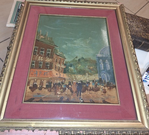 Dipinto olio tela - su, anni