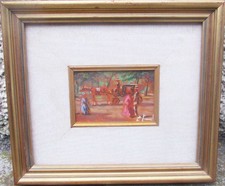 ENNIO FORMIGLI (1931-2008) - PASSEGGIO AL PARCO - VECCHIO QUADRO DIPINTO OLIO