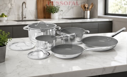 Set pentole pezzi acciaio - set,