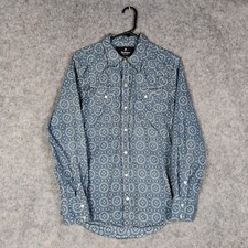 Barbanera Camicia Uomo Taglia S Blu Perla Snap Bandana Stampa Western Italy
