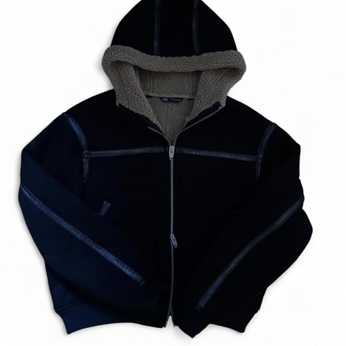 Zara men black faux jacket - faux,
