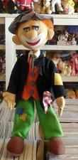 BAMBOLA VINTAGE GRANDE PELUCHE LENCI FELTRO PANNO CLOWN HOBO MADE IN ITALY ANNI 60
