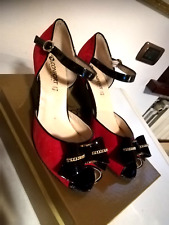 AFFARE SANDALI DONNA n°37 CAMOSCIO ROSSO VERNICE NERA ERRATO ACQUISTO NUOVI!!!