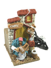 Venditore di Caffè in Movimento Cm 9x14x16h - Pastori Movibili per Presepe