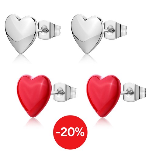 Orecchini donna cuore - donna, acciaio