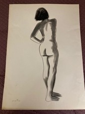 Enotrio. Nudo di donna. Carboncino. Pezzo unico