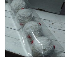 PALLINE DI NATALE SFERE BIANCHE/ROSSE 6cm 10pz