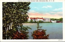 Adirondack Mountains NY Saranac Inn On Upper Saranac Lake cartolina d'epoca