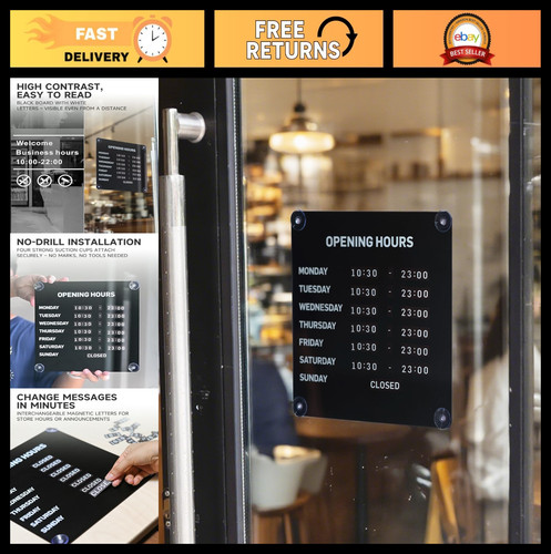 Metal business hours sign - metal,