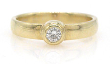 Misura 55 anello ORO 585 14 carati oro giallo anello bague diamante diamond G2689/25