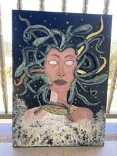 Quadro Medusa Acrilico Dipinto A Mano 3d