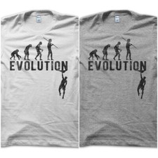 T-Shirt Maglietta Evolution Free Climbing Arrampicata Roccia Idea Vintage Uomo