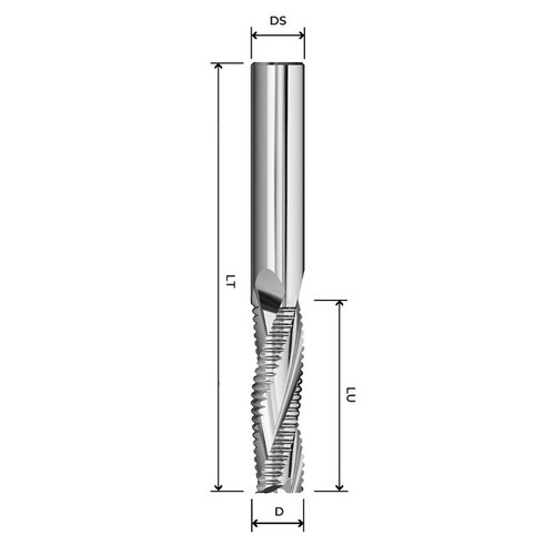 Fresa elicoidale ø10x55x100 - elicoidale,