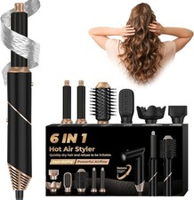 Set Asciugacapelli 6 in 1 con Spazzola ad Aria Calda e Accessori per Styling