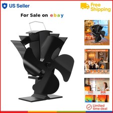 Ventilatore Stufa a Legna Alluminio 4 Pale Termoventilatore Camino per Calore