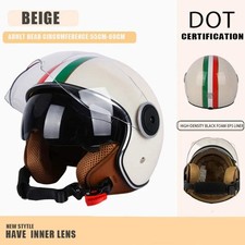 Casco 3/4 Moto Scooter Vespa Vintage Retrò Uomo Donna Omologato Dot Visiera