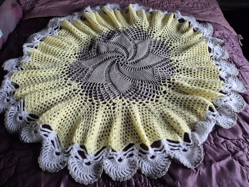 Hand crocheted white and grey - hand,