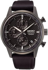 Orologio Uomo Seiko Conceptual Titanium Black Chronograph Silicone Strap...