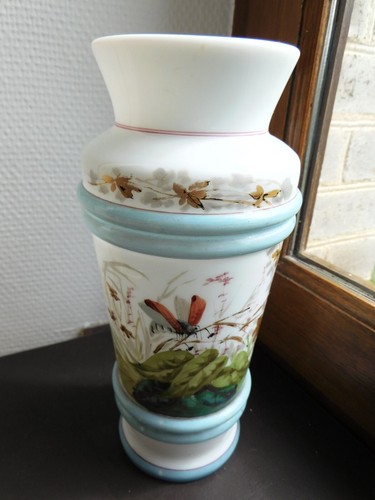 Vase ancien opaline décor - opaline,