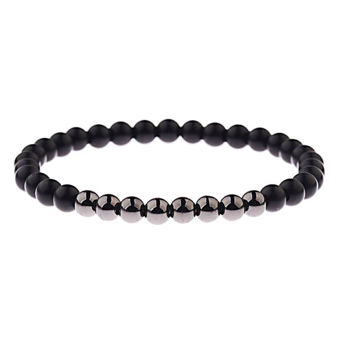 Bracciale uomo ematite 6mm con - uomo,