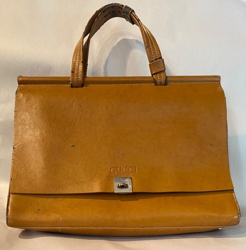 Vtg gucci made italy - made, tan
