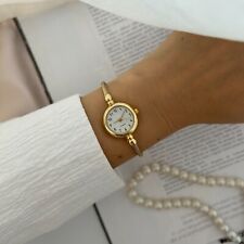 Gold Minimal Watch | Small Round Dial Watch | Flexible Bracelet Style Watch 